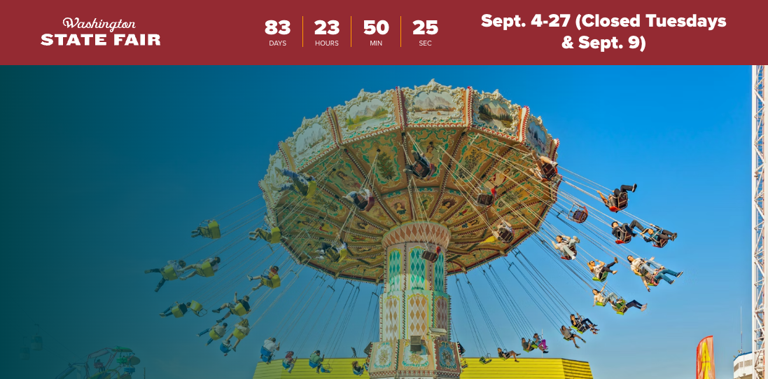 Washington State Fair mobile app home screen